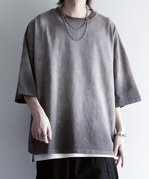 Fade gradient garment dye short sleeve T-shirt